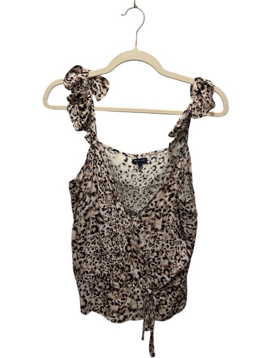 Blue Life Tops - BLUE LIFE NWT Beige & Black Leopard Tie-Shoulder V-Neck Camisole Sz LARGE